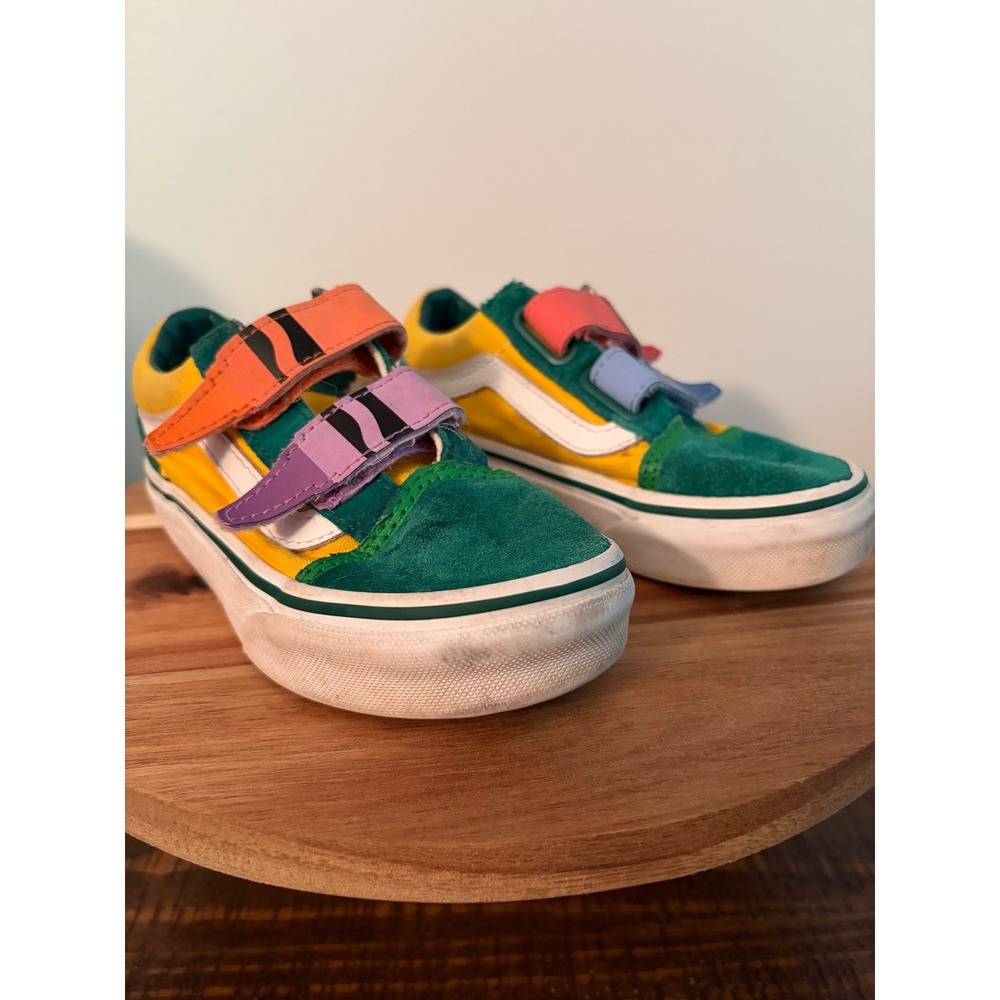 Kids Vans x Crayola Size 11.5 Toddler Old Stool Skate Shoes Sneakers Crayon GUC